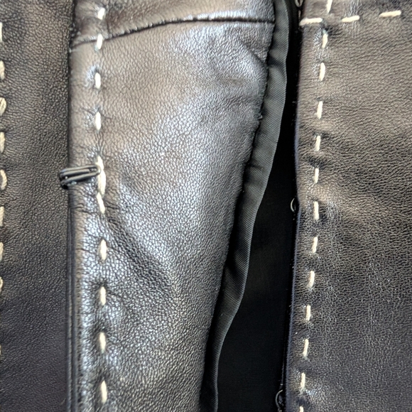 INC Black Leather Lined Jacket with Stitch Detailing - M - Picture 3 of 14